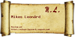 Mikes Leonárd névjegykártya