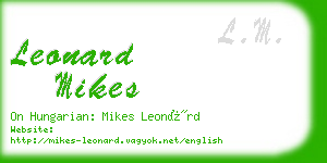 leonard mikes business card